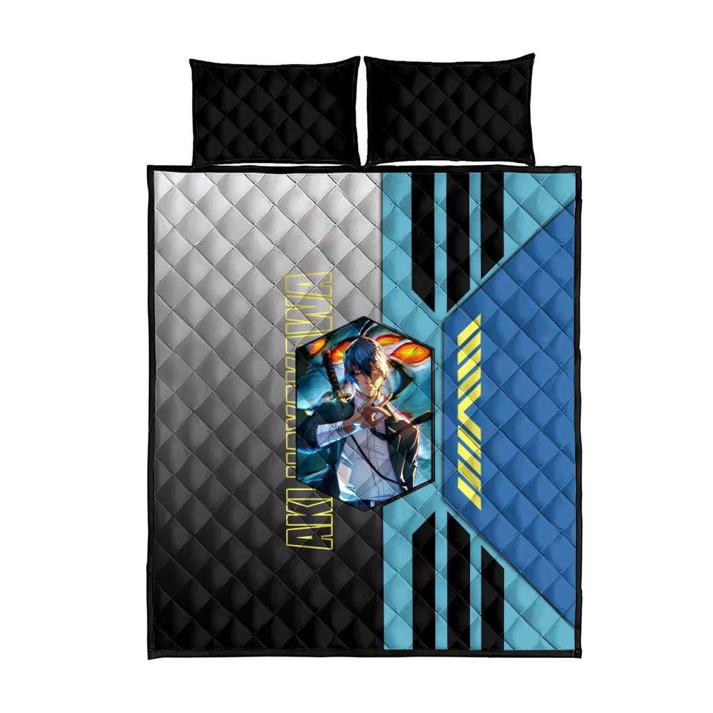 Aki Hayakawa from Chainsaw Man Quilt Bed Set with Sword and Stylish Pose Design - The Mazicc