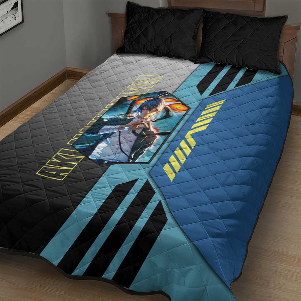 Aki Hayakawa from Chainsaw Man Quilt Bed Set with Sword and Stylish Pose Design - The Mazicc