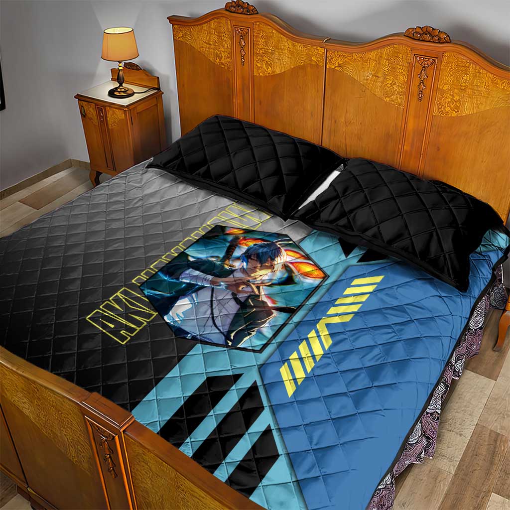Aki Hayakawa from Chainsaw Man Quilt Bed Set with Sword and Stylish Pose Design - The Mazicc