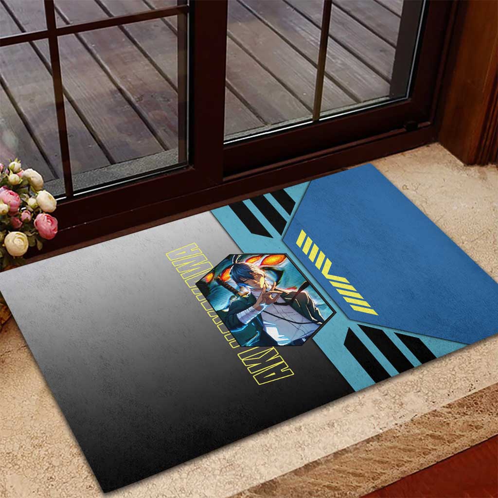 Aki Hayakawa from Chainsaw Man Rubber Doormat with Sword and Stylish Pose Design - The Mazicc