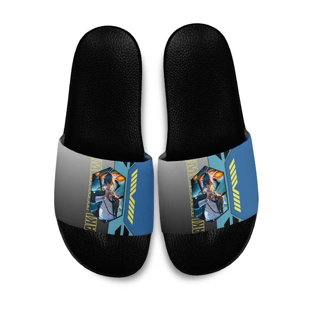 Aki Hayakawa from Chainsaw Man Slide Sandals with Sword and Stylish Pose Design - The Mazicc