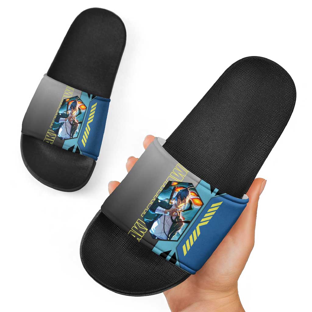 Aki Hayakawa from Chainsaw Man Slide Sandals with Sword and Stylish Pose Design - The Mazicc