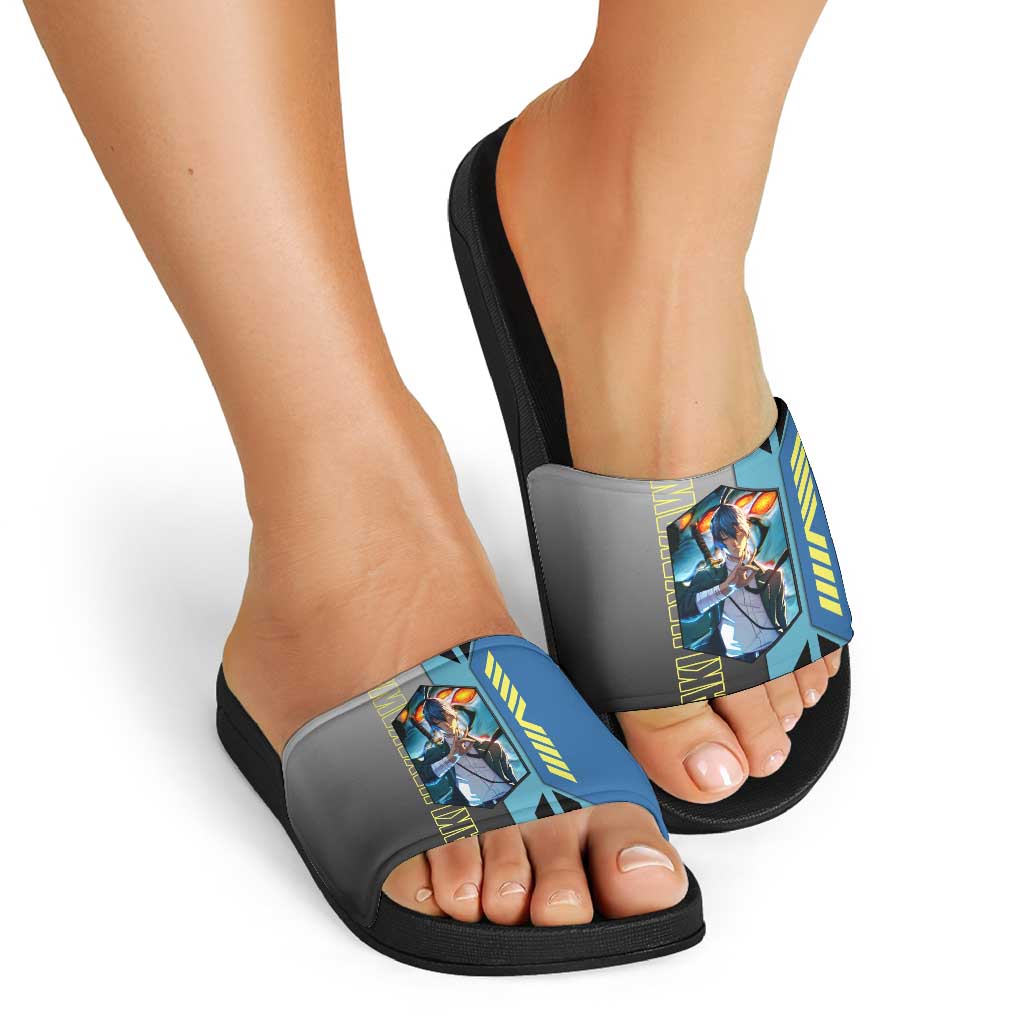 Aki Hayakawa from Chainsaw Man Slide Sandals with Sword and Stylish Pose Design - The Mazicc