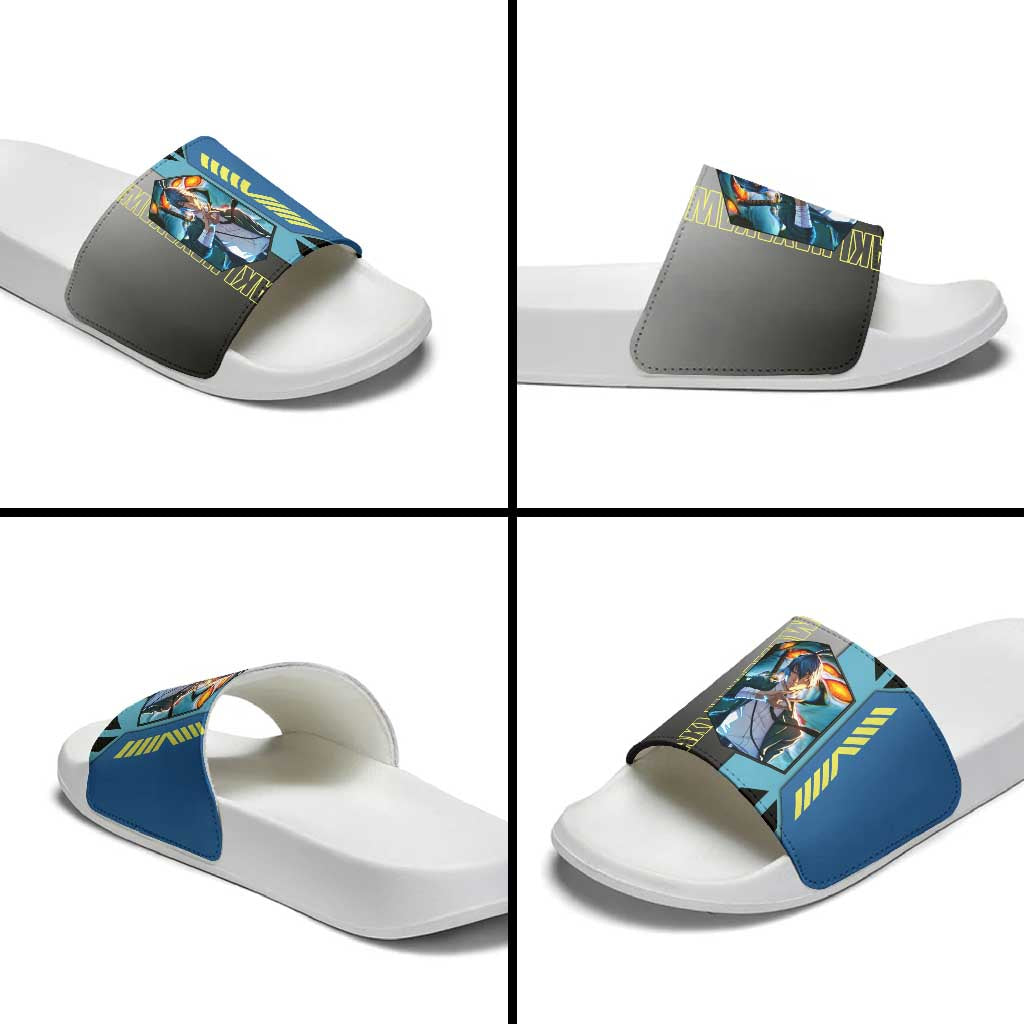 Aki Hayakawa from Chainsaw Man Slide Sandals with Sword and Stylish Pose Design - The Mazicc