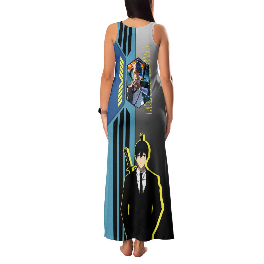 Aki Hayakawa from Chainsaw Man Tank Maxi Dress with Sword and Stylish Pose Design - The Mazicc