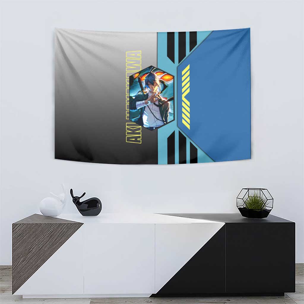 Aki Hayakawa from Chainsaw Man Tapestry with Sword and Stylish Pose Design - The Mazicc