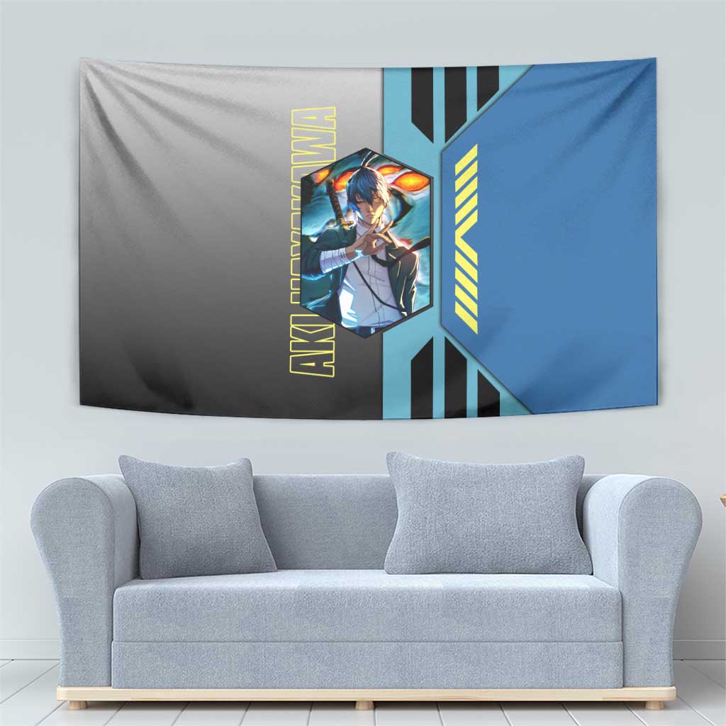 Aki Hayakawa from Chainsaw Man Tapestry with Sword and Stylish Pose Design - The Mazicc