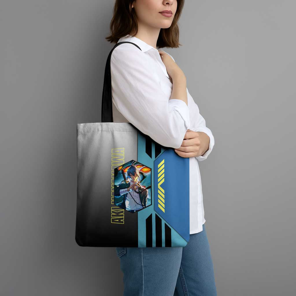 Aki Hayakawa from Chainsaw Man Tote Bag with Sword and Stylish Pose Design - The Mazicc