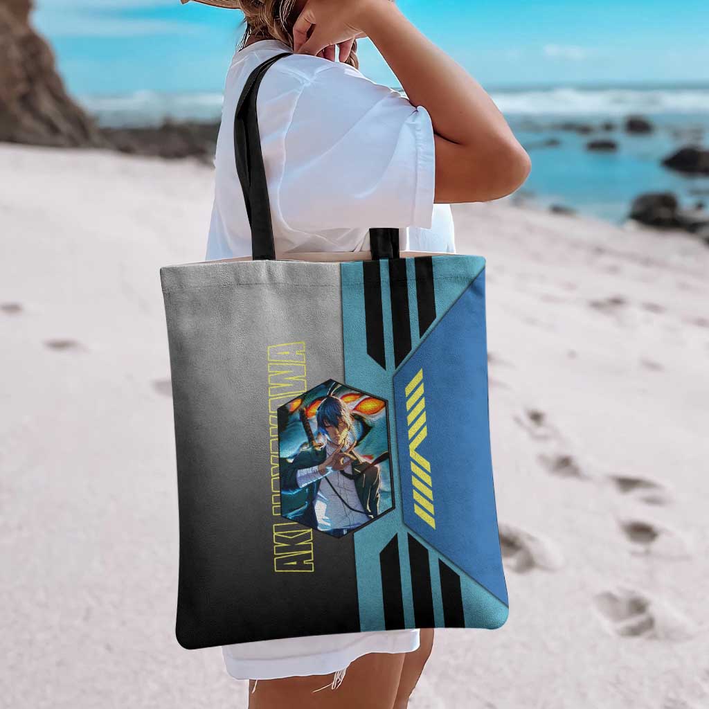 Aki Hayakawa from Chainsaw Man Tote Bag with Sword and Stylish Pose Design - The Mazicc
