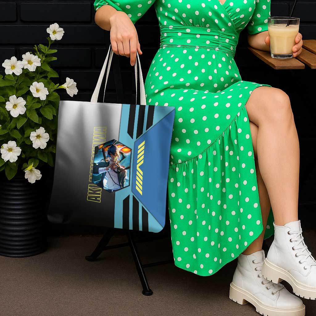 Aki Hayakawa from Chainsaw Man Tote Bag with Sword and Stylish Pose Design - The Mazicc