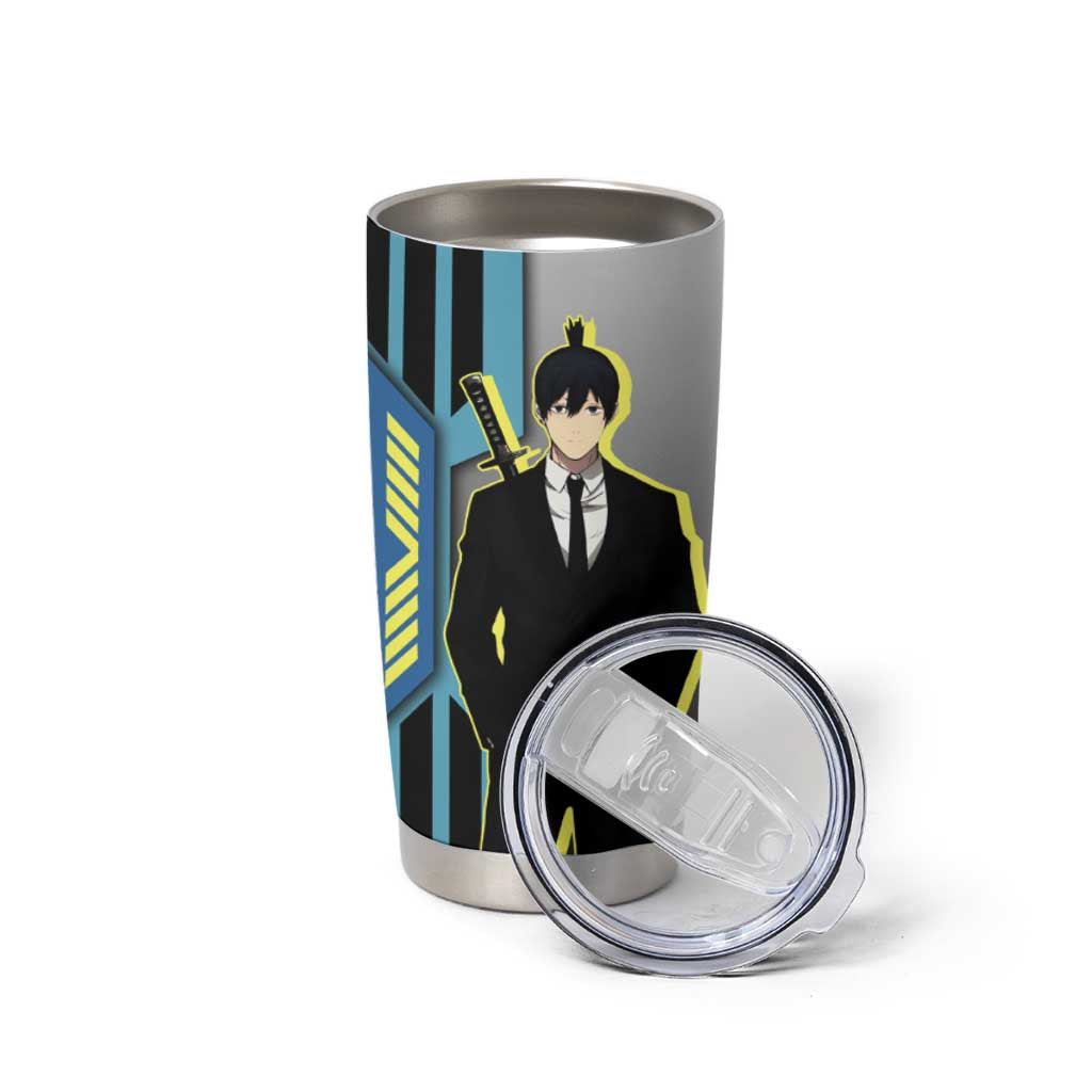 Aki Hayakawa from Chainsaw Man Tumbler Cup with Sword and Stylish Pose Design - The Mazicc