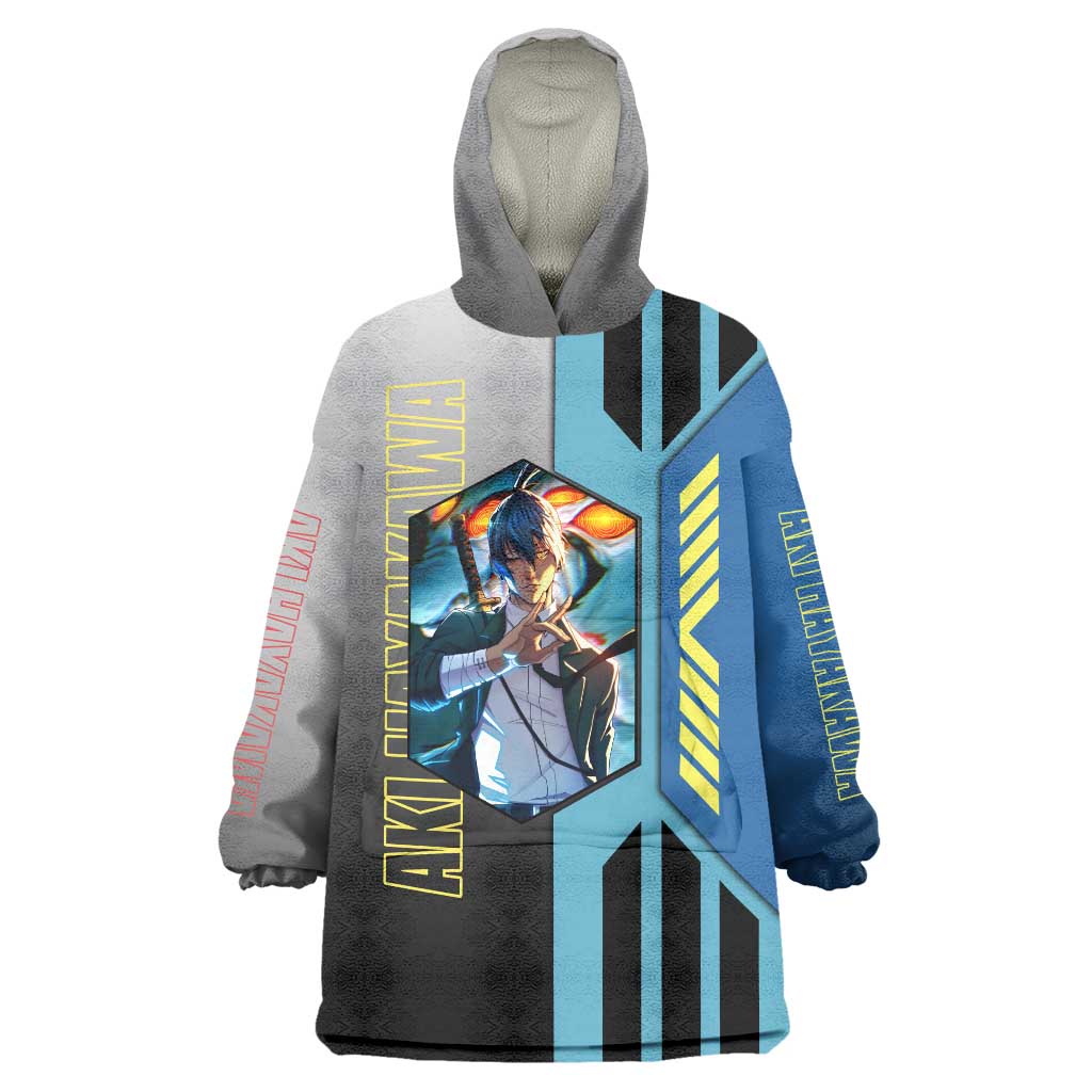Aki Hayakawa from Chainsaw Man Wearable Blanket Hoodie with Sword and Stylish Pose Design - The Mazicc