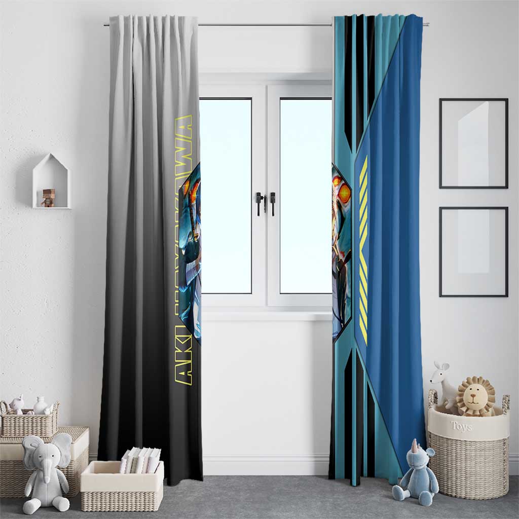 Aki Hayakawa from Chainsaw Man Window Curtain with Sword and Stylish Pose Design - The Mazicc