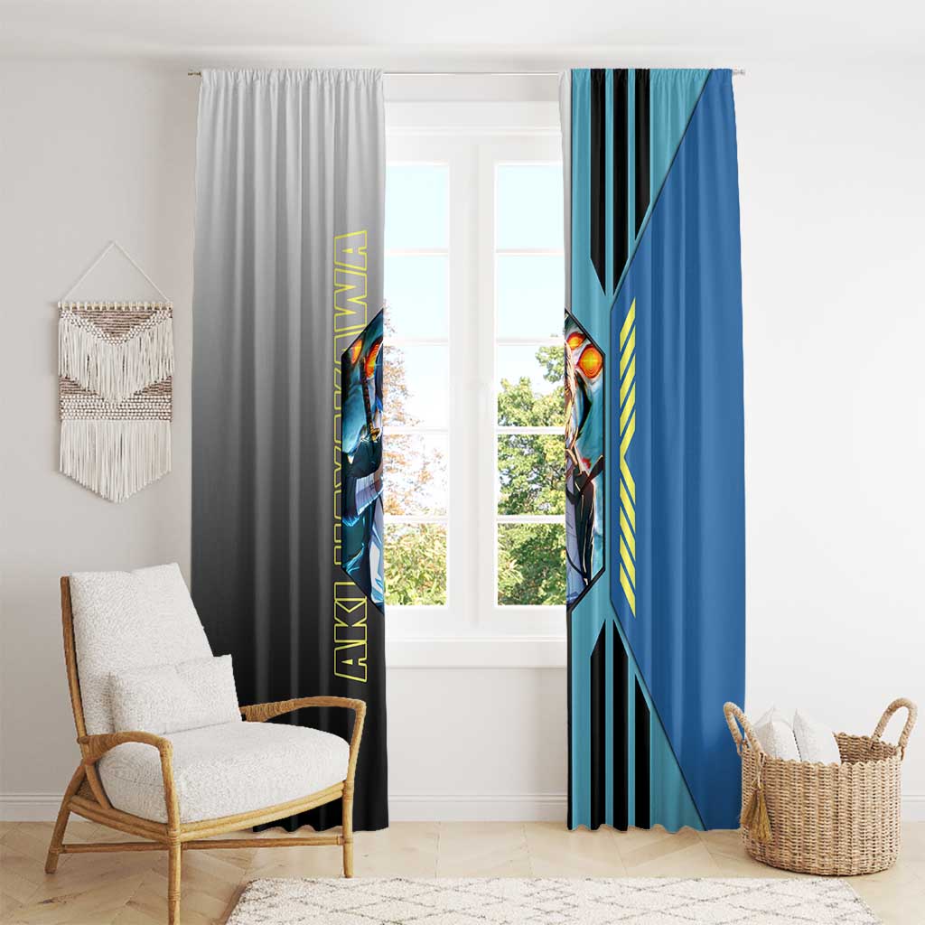Aki Hayakawa from Chainsaw Man Window Curtain with Sword and Stylish Pose Design - The Mazicc