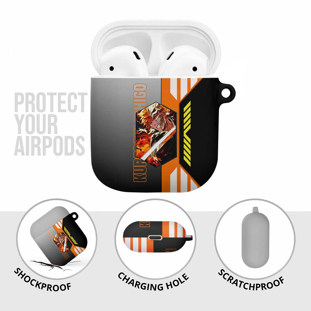 Ichigo Kurosaki from Bleach AirPods Case with Sword and Battle Ready Pose Design - The Mazicc