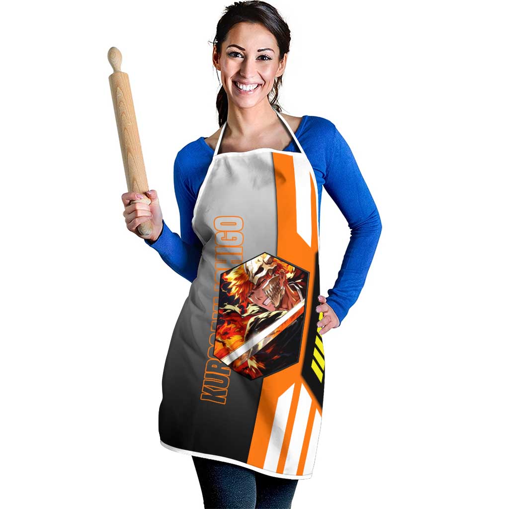 Ichigo Kurosaki from Bleach Apron with Sword and Battle Ready Pose Design - The Mazicc