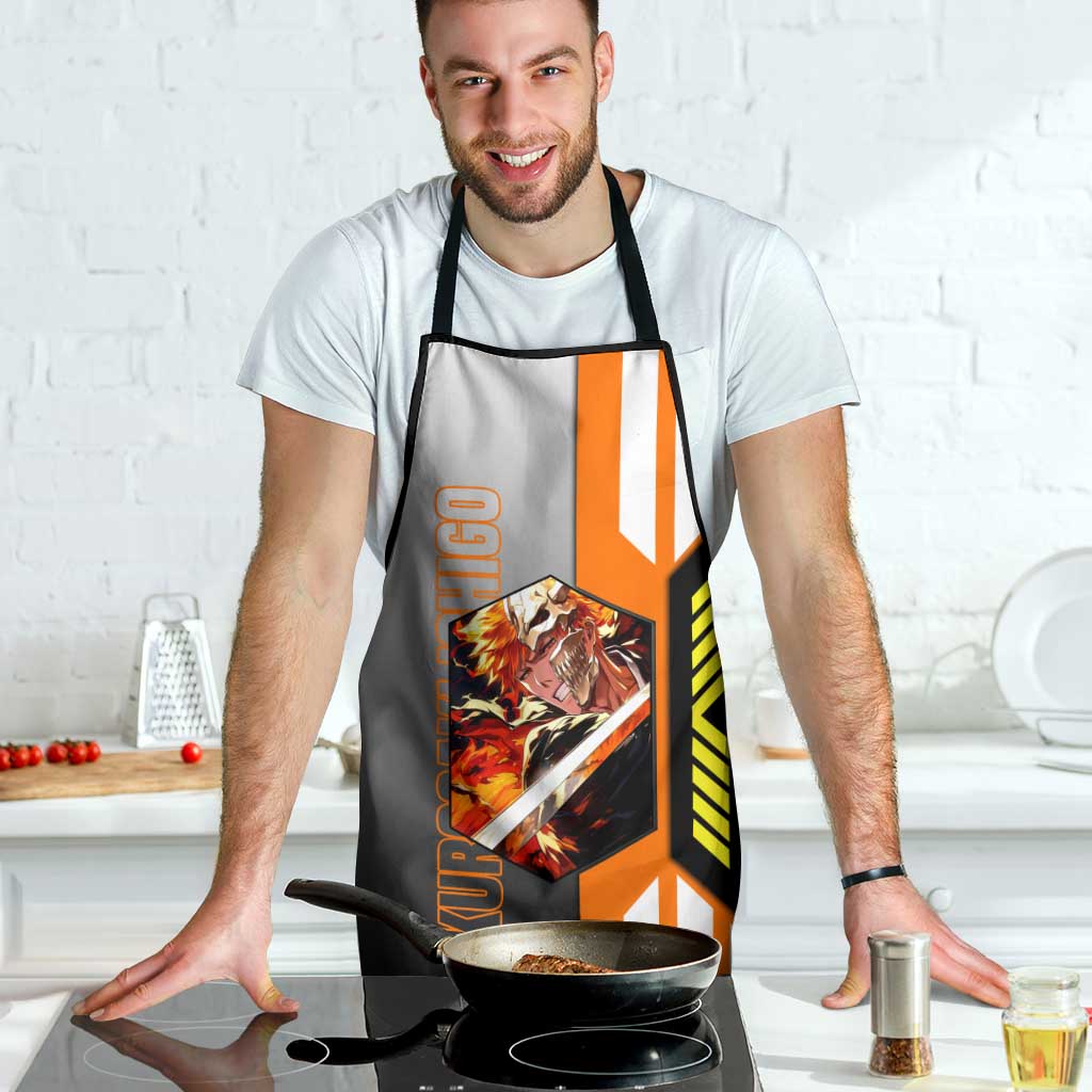 Ichigo Kurosaki from Bleach Apron with Sword and Battle Ready Pose Design - The Mazicc