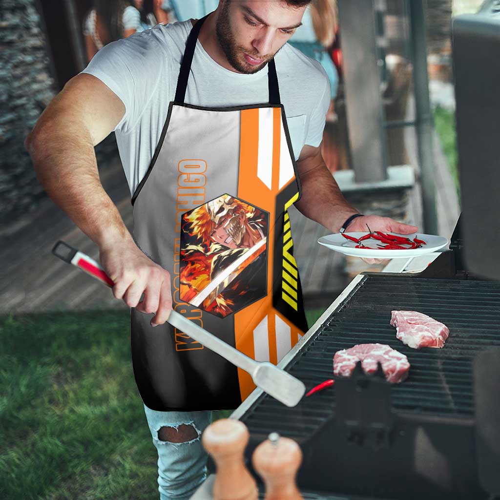 Ichigo Kurosaki from Bleach Apron with Sword and Battle Ready Pose Design - The Mazicc