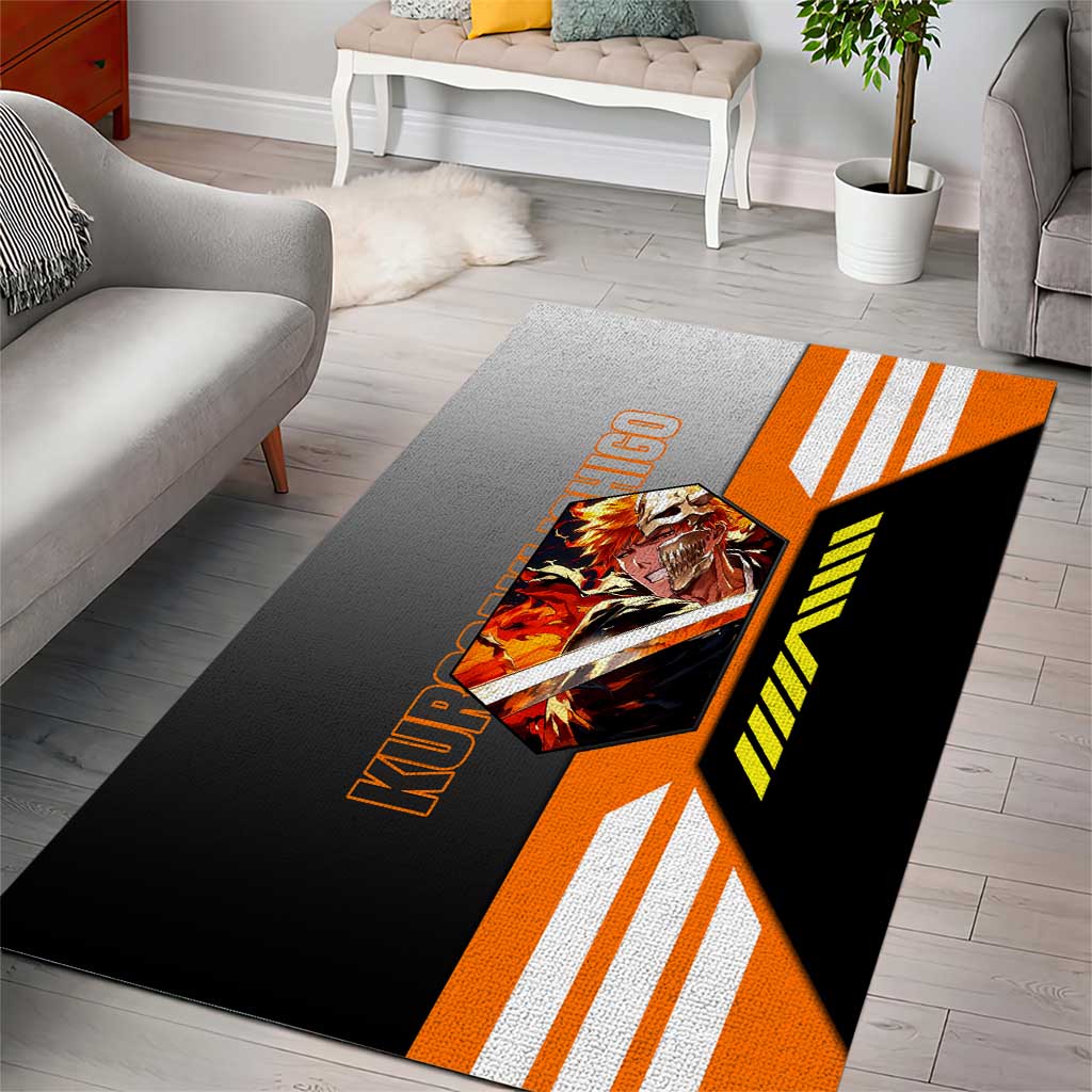 Ichigo Kurosaki from Bleach Area Rug with Sword and Battle Ready Pose Design - The Mazicc