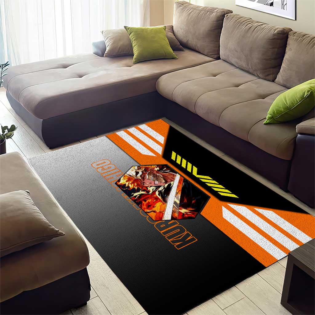 Ichigo Kurosaki from Bleach Area Rug with Sword and Battle Ready Pose Design - The Mazicc