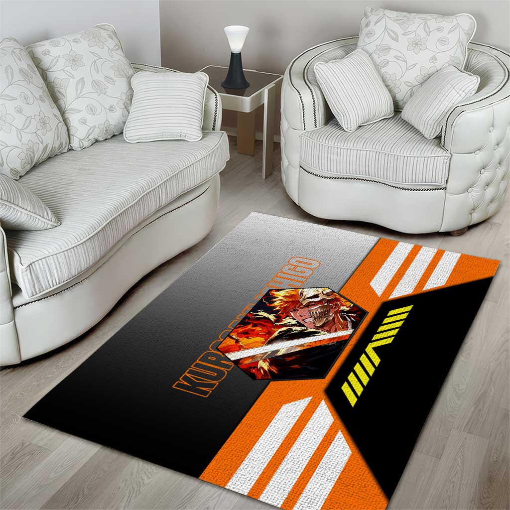 Ichigo Kurosaki from Bleach Area Rug with Sword and Battle Ready Pose Design - The Mazicc