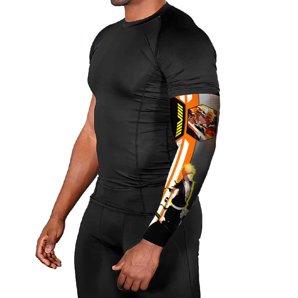 Ichigo Kurosaki from Bleach Arm Sleeves with Sword and Battle Ready Pose Design - The Mazicc