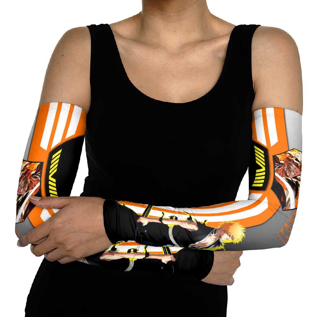 Ichigo Kurosaki from Bleach Arm Sleeves with Sword and Battle Ready Pose Design - The Mazicc