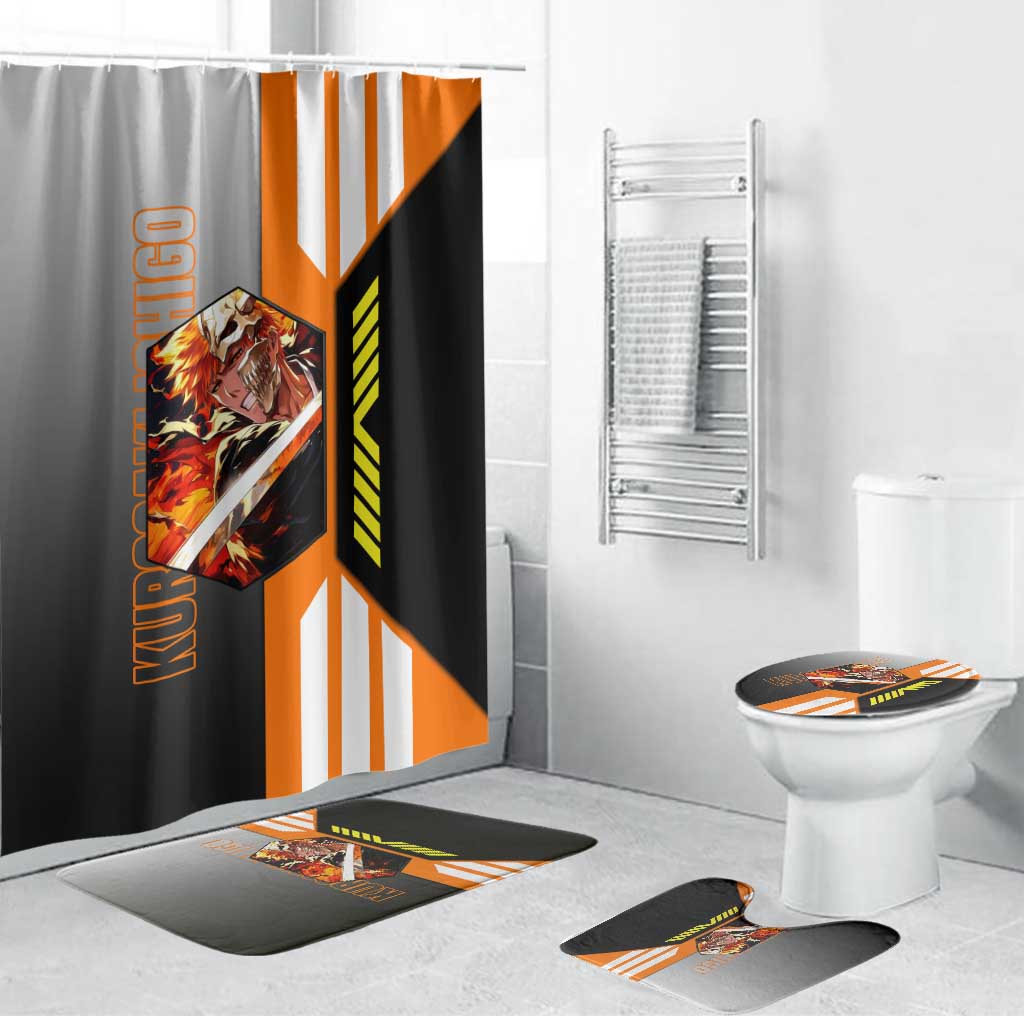 Ichigo Kurosaki from Bleach Bathroom Set with Sword and Battle Ready Pose Design - The Mazicc