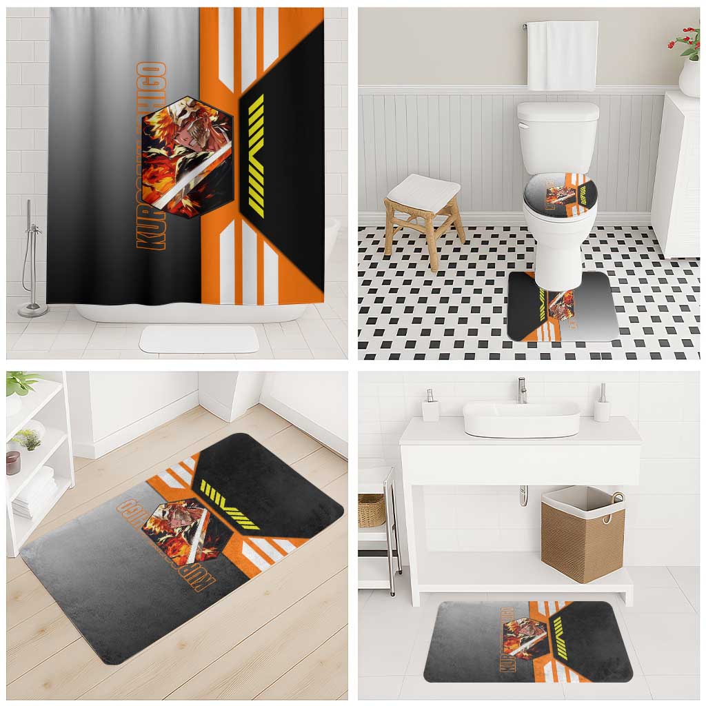 Ichigo Kurosaki from Bleach Bathroom Set with Sword and Battle Ready Pose Design - The Mazicc
