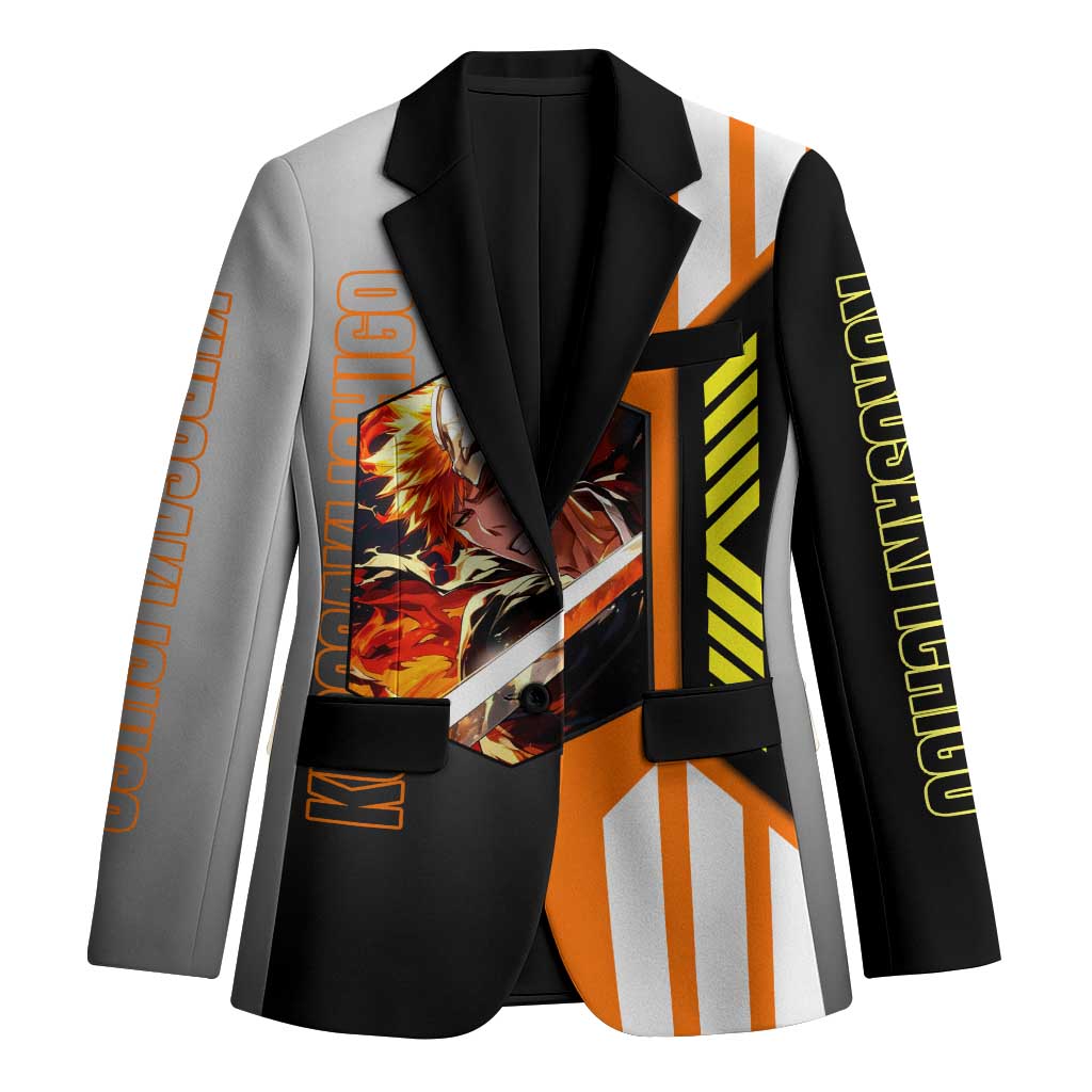 Ichigo Kurosaki from Bleach Blazer with Sword and Battle Ready Pose Design - The Mazicc