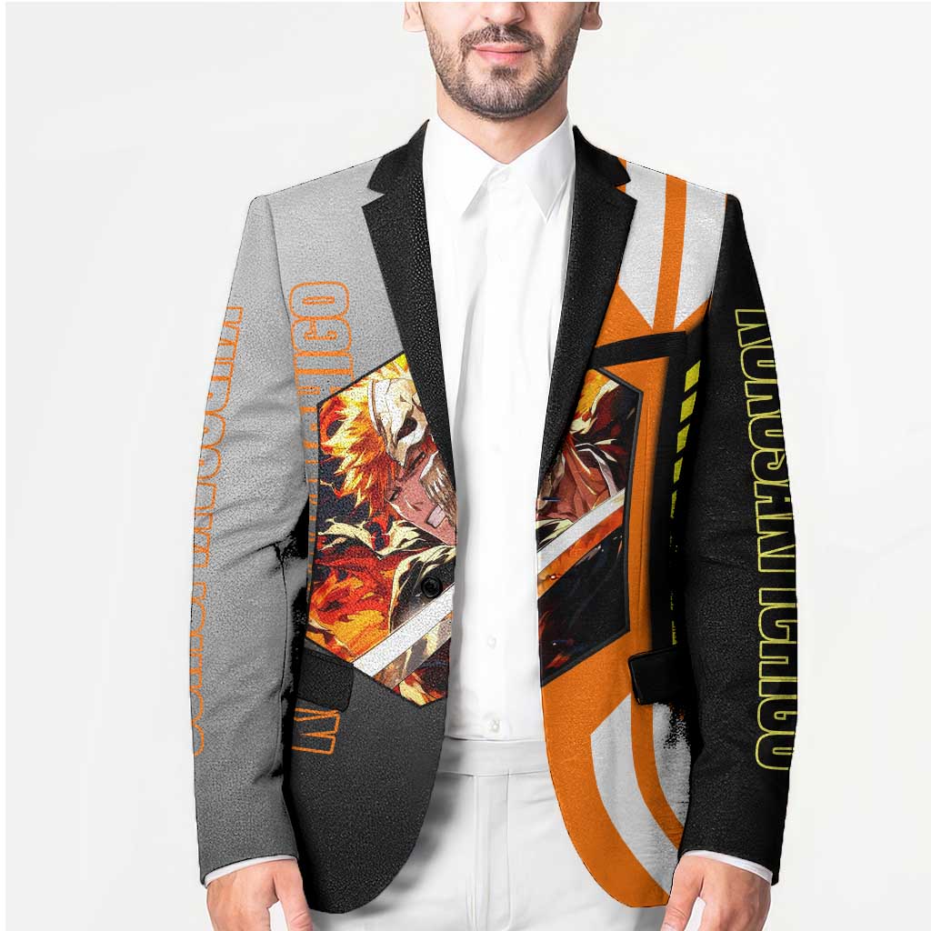 Ichigo Kurosaki from Bleach Blazer with Sword and Battle Ready Pose Design - The Mazicc