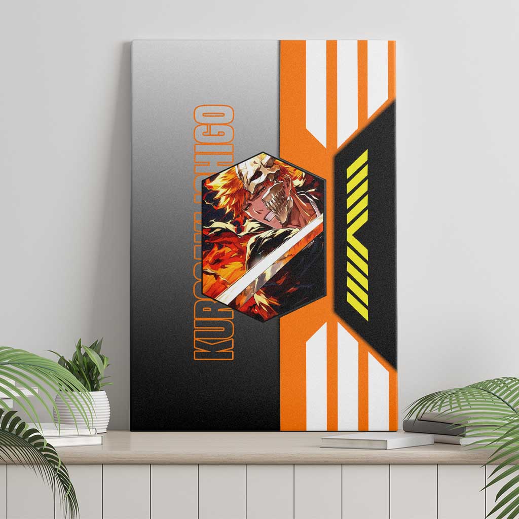 Ichigo Kurosaki from Bleach Canvas Wall Art with Sword and Battle Ready Pose Design - The Mazicc