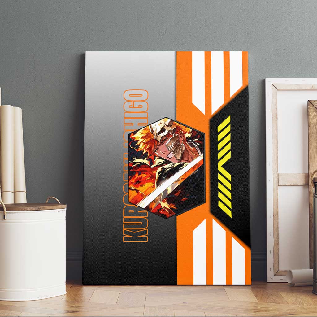 Ichigo Kurosaki from Bleach Canvas Wall Art with Sword and Battle Ready Pose Design - The Mazicc