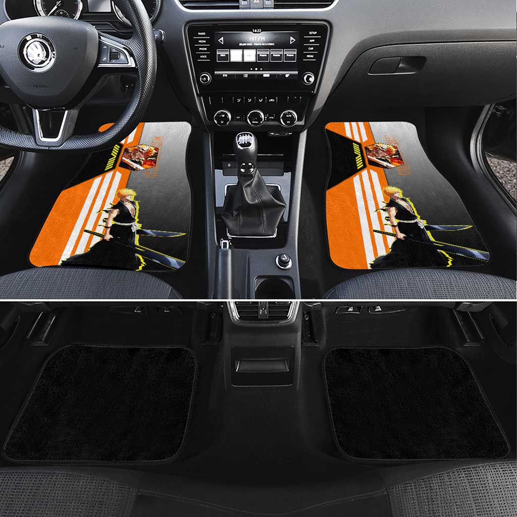 Ichigo Kurosaki from Bleach Car Mats with Sword and Battle Ready Pose Design - The Mazicc