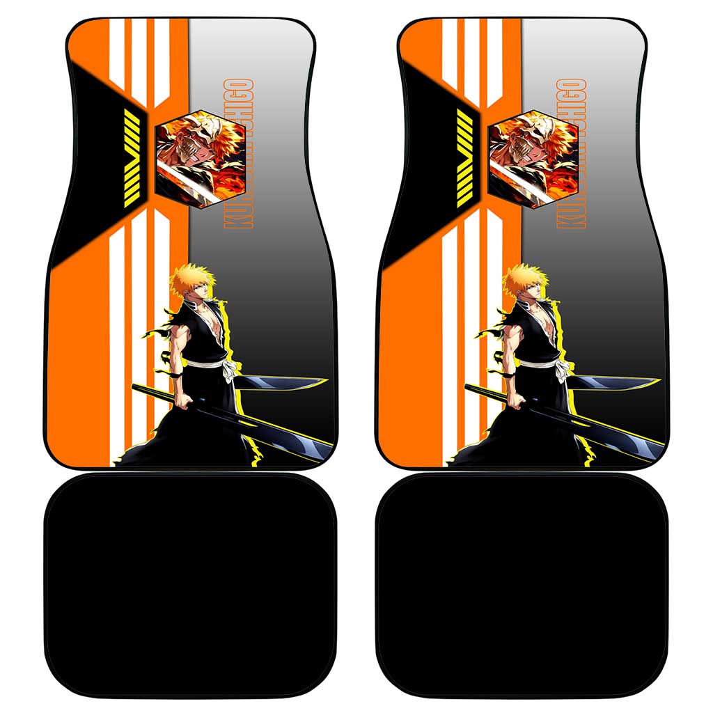 Ichigo Kurosaki from Bleach Car Mats with Sword and Battle Ready Pose Design - The Mazicc