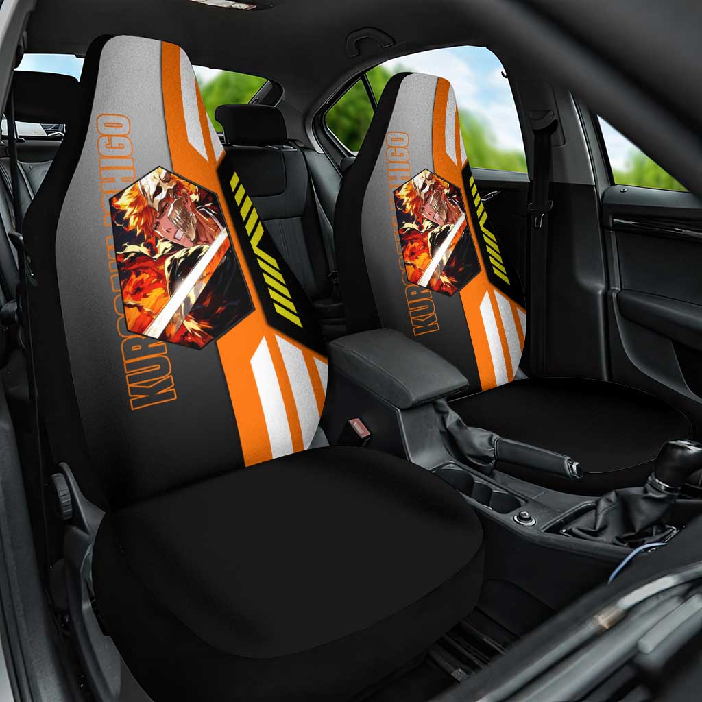 Ichigo Kurosaki from Bleach Car Seat Cover with Sword and Battle Ready Pose Design - The Mazicc