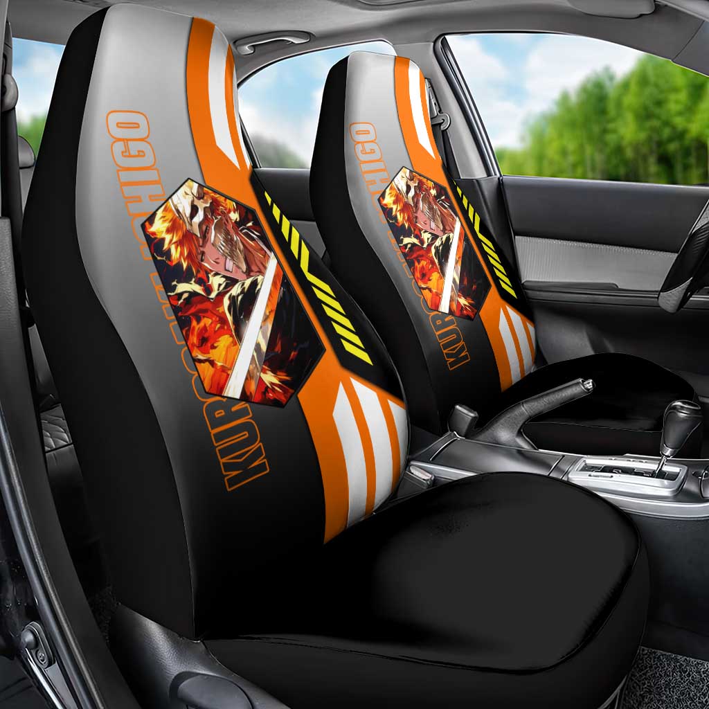 Ichigo Kurosaki from Bleach Car Seat Cover with Sword and Battle Ready Pose Design - The Mazicc