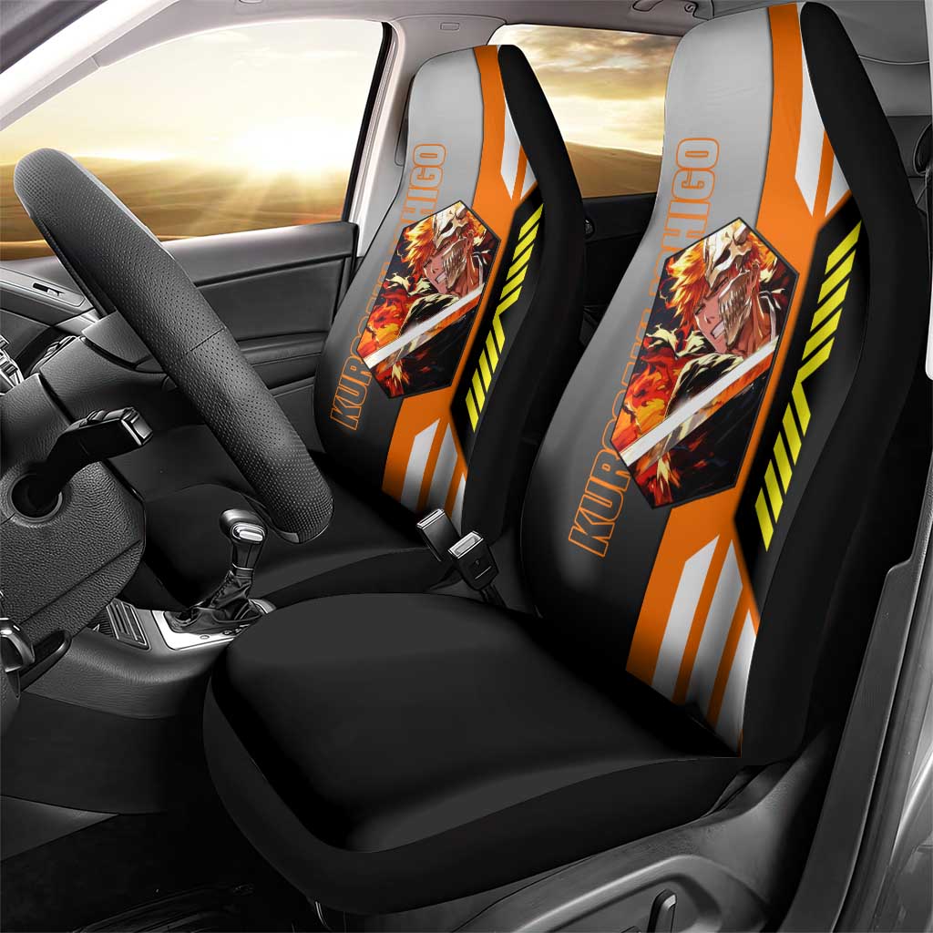 Ichigo Kurosaki from Bleach Car Seat Cover with Sword and Battle Ready Pose Design - The Mazicc