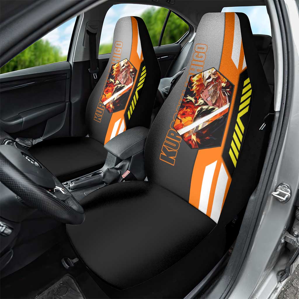 Ichigo Kurosaki from Bleach Car Seat Cover with Sword and Battle Ready Pose Design - The Mazicc