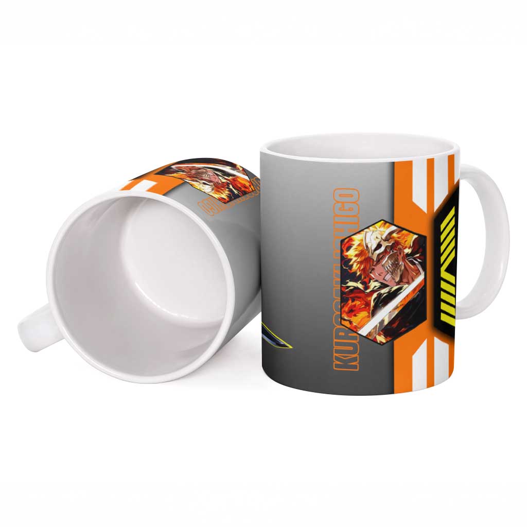Ichigo Kurosaki from Bleach Ceramic Mug with Sword and Battle Ready Pose Design - The Mazicc