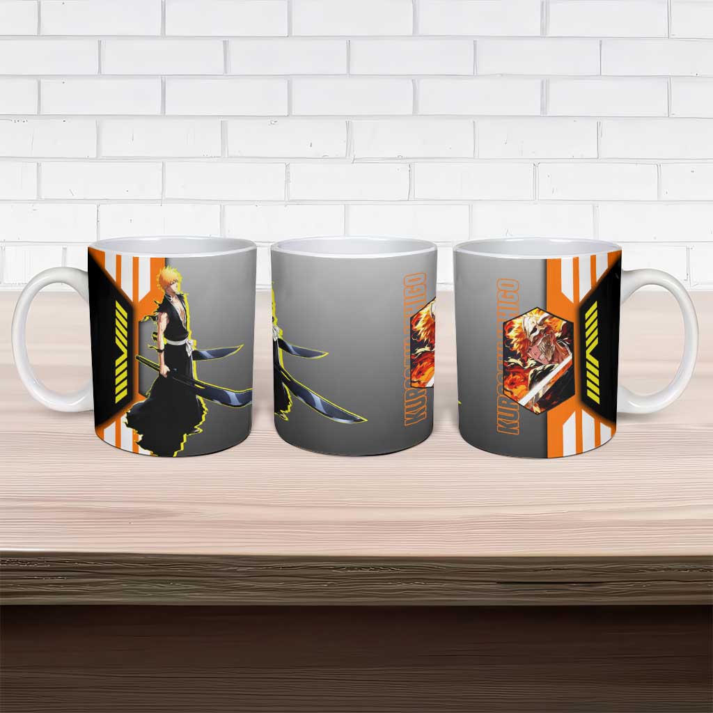 Ichigo Kurosaki from Bleach Ceramic Mug with Sword and Battle Ready Pose Design - The Mazicc