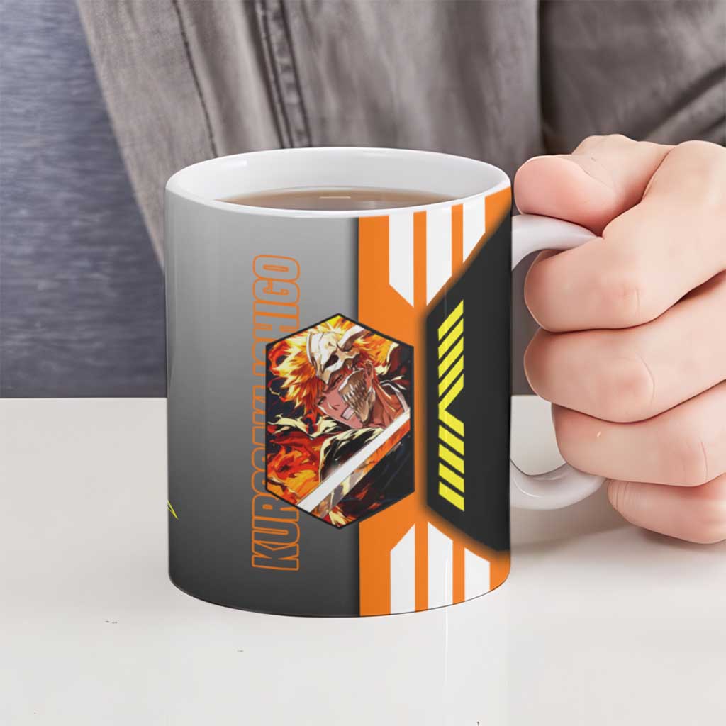 Ichigo Kurosaki from Bleach Ceramic Mug with Sword and Battle Ready Pose Design - The Mazicc