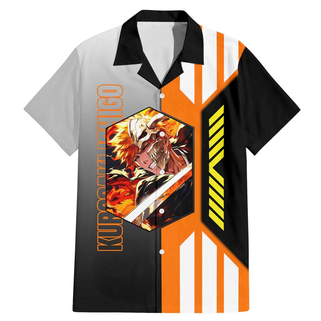 Ichigo Kurosaki from Bleach Family Matching Mermaid Dress and Hawaiian Shirt with Sword and Battle Ready Pose Design - The Mazicc