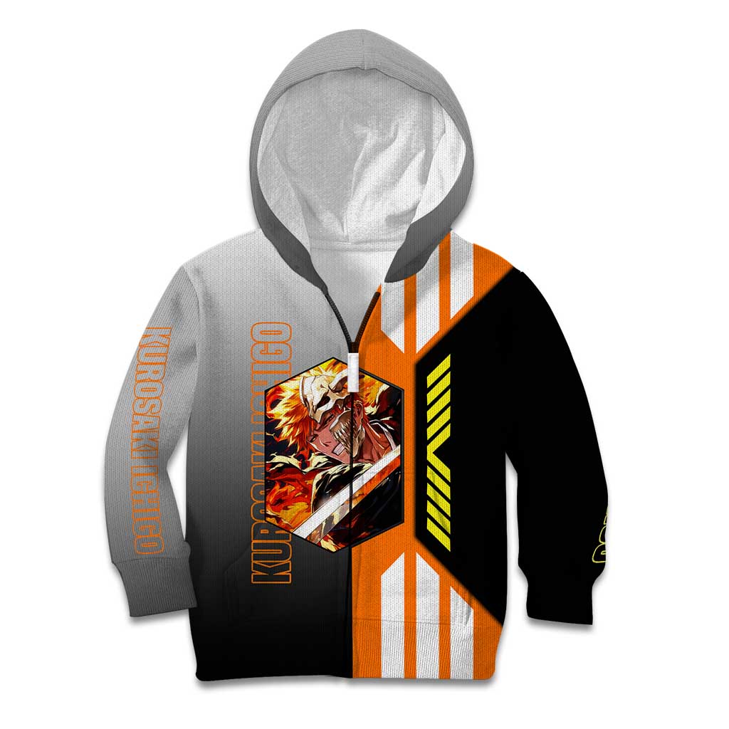 Ichigo Kurosaki from Bleach Kid Hoodie with Sword and Battle Ready Pose Design - The Mazicc