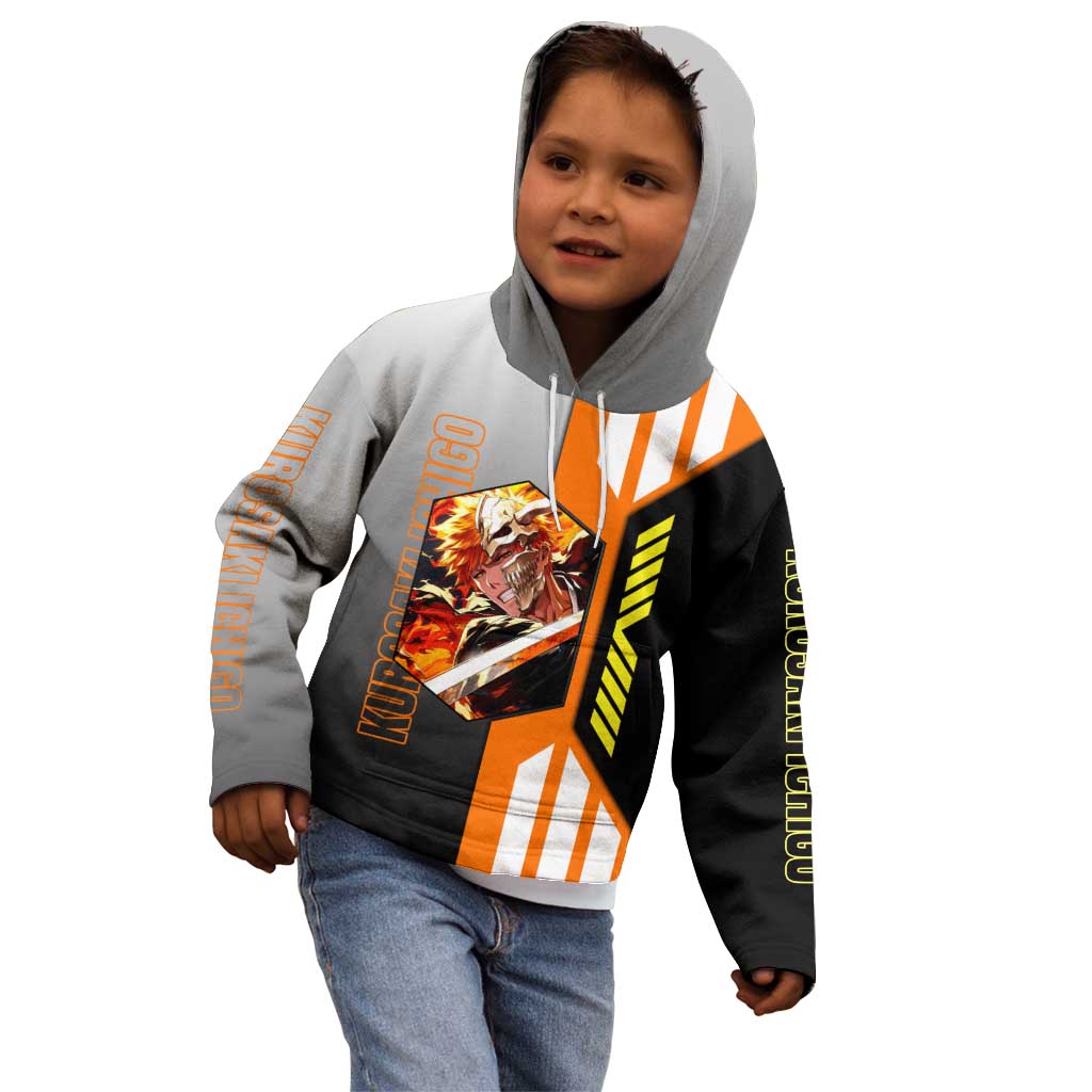 Ichigo Kurosaki from Bleach Kid Hoodie with Sword and Battle Ready Pose Design - The Mazicc