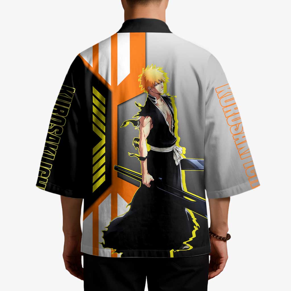 Ichigo Kurosaki from Bleach Kimono with Sword and Battle Ready Pose Design - The Mazicc