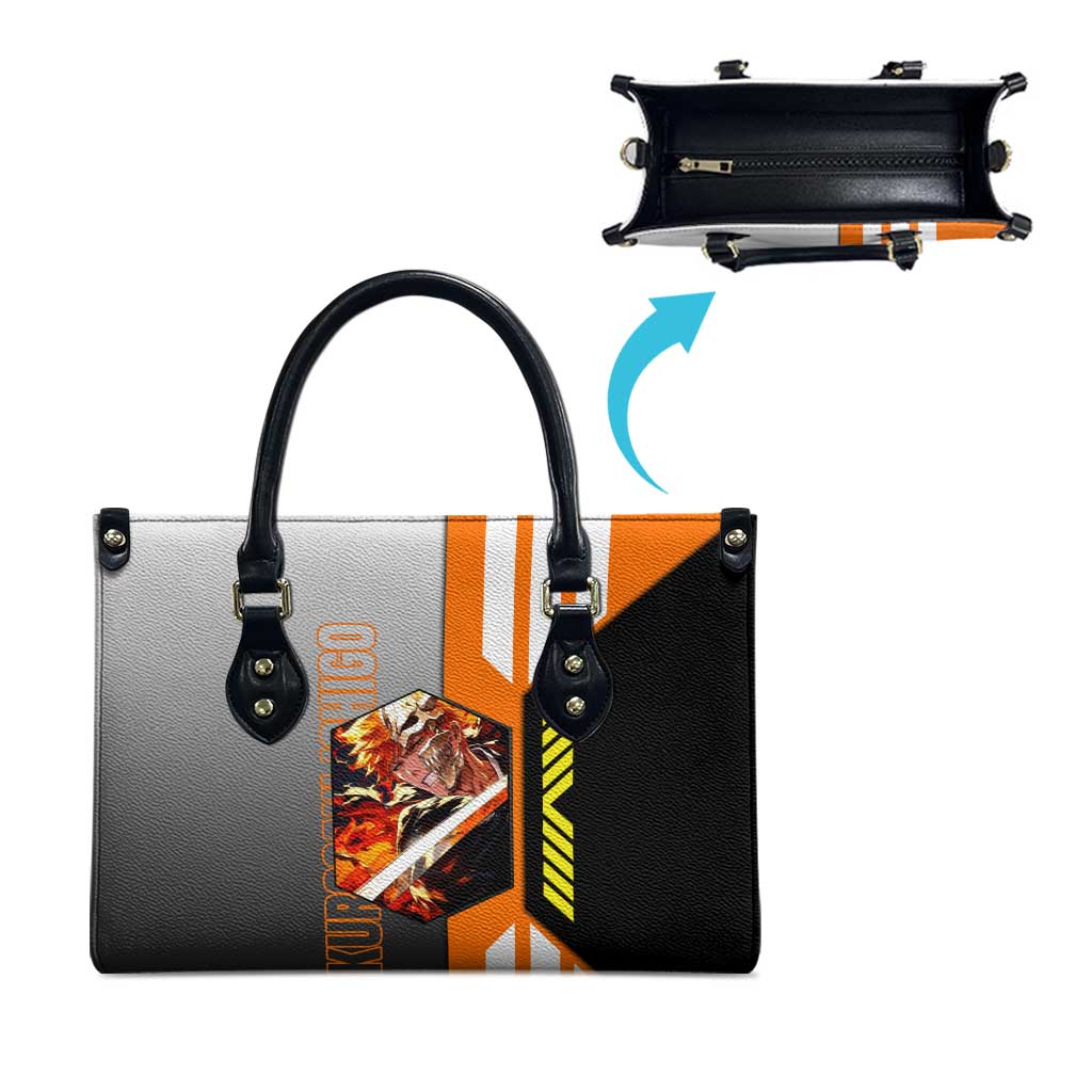 Ichigo Kurosaki from Bleach Leather Bag with Sword and Battle Ready Pose Design - The Mazicc