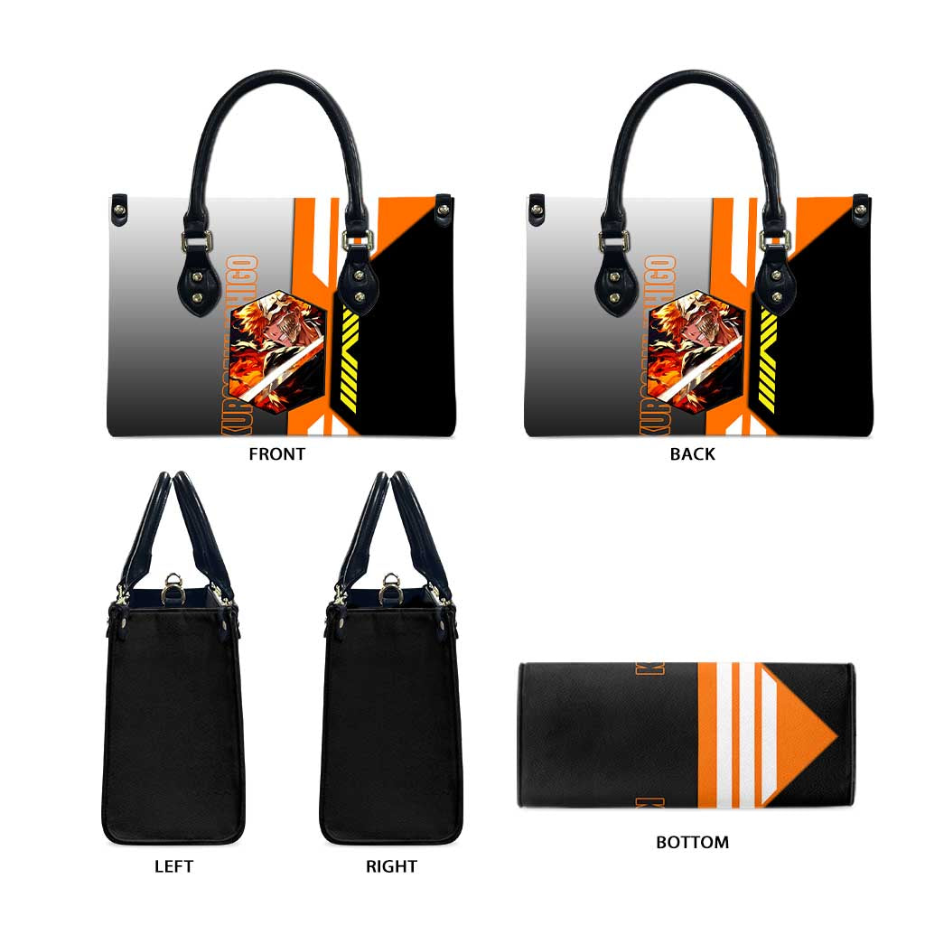 Ichigo Kurosaki from Bleach Leather Bag with Sword and Battle Ready Pose Design - The Mazicc