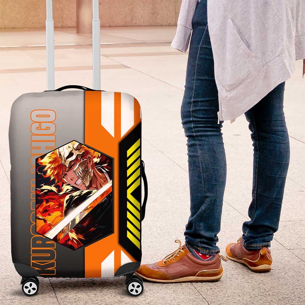 Ichigo Kurosaki from Bleach Luggage Cover with Sword and Battle Ready Pose Design - The Mazicc