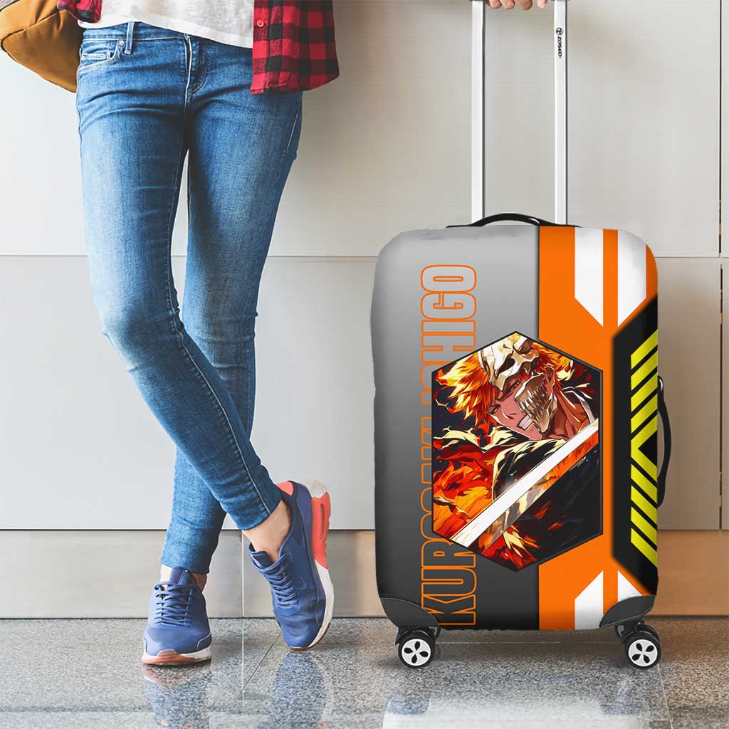 Ichigo Kurosaki from Bleach Luggage Cover with Sword and Battle Ready Pose Design - The Mazicc